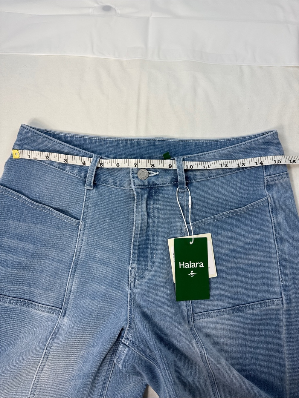 Halara Flex Denim Wide Leg Jeans Medium Stretch High Rise Light Wash - Picture 9 of 13
